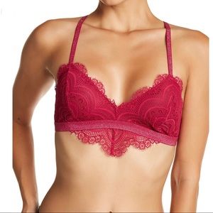 Free People Swept Away Pink Lace Bra NWT